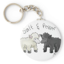Salt and Pepper Sheep Salt Shakers Keychain