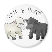 Salt and Pepper Sheep Salt Shakers Refrigerator Magnet