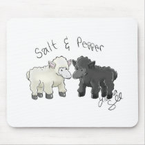 Salt and Pepper Sheep Salt Shakers Mousepad