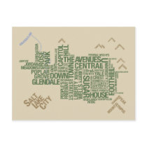 Salt Lake City Postcards: Wasatch Green by cartoglyphic Salt Lake City Postcards: Wasatch Green