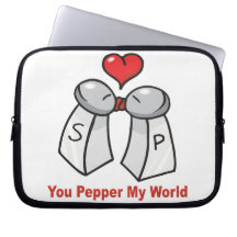Salt n Pepper Shaker Valentines Laptop Computer Sleeves