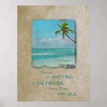 Salt Water Cure Tropical Beach Poster 2