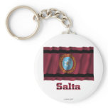Salta waving flag with name keychain