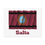 Salta waving flag with name postcards