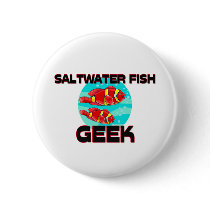 Saltwater Fish Geek buttons by AnimalShirts Saltwater Fish Geek buttons