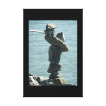 Salty Dog Rock Sculpture Stretched Canvas Print