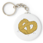 salty hot soft pretzel keychains