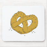 salty hot soft pretzel mouse pad
