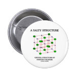 Salty Structure Crystal Structure Sodium Chloride Pinback Buttons