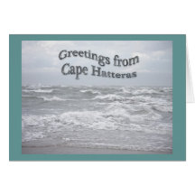 Saludos del cabo Hatteras Tarjetón