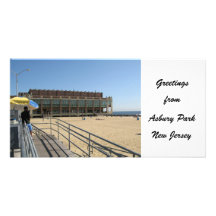 Saludos del parque NJ de Asbury Tarjeta Fotografica Personalizada