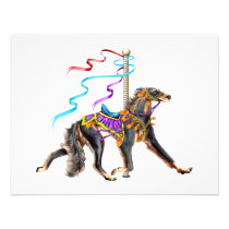 Saluki Carousel Black & Tan invitations
