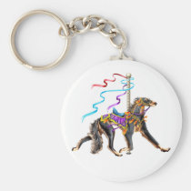 Saluki Carousel Black & Tan keychains