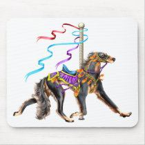 Saluki Carousel Black & Tan mousepads
