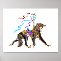 Saluki Carousel Black & Tan posters