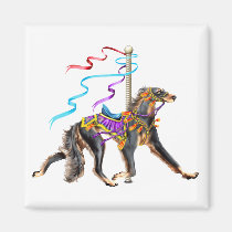 Saluki Carousel Black & Tan magnets