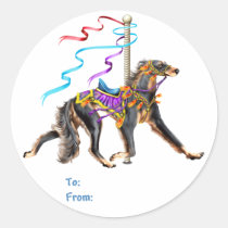Saluki Carousel Black & Tan stickers