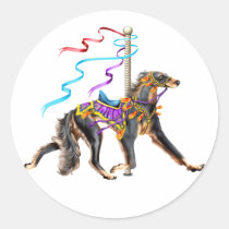 Saluki Carousel Black & Tan stickers