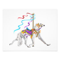 Saluki Carousel White invitations