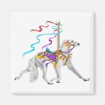 Saluki Carousel White magnets