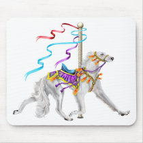 Saluki Carousel White mousepads