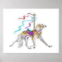 Saluki Carousel White posters