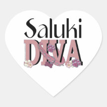 Saluki DIVA Heart Sticker