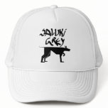 Saluki grey logoo and graffitti font hats