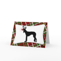 Saluki Reindeer Christmas Card by MenagerieMayhem Saluki Reindeer Christmas Card