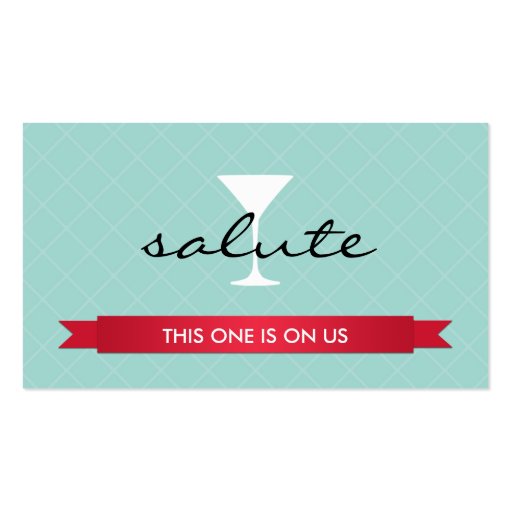 Salute alcoholic drink ticket party event voucher business cards (front side)