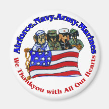 Salute to Troops Fridge Magnet