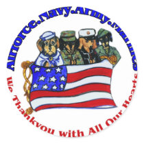 Salute to Troops stickers by Dachshunds_by_Joanne Salute to Troops stickers