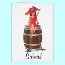 "Salute" Wine Woman cards