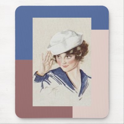 Saluting Pinup Sailor Mousepad Zazzle_mousepad