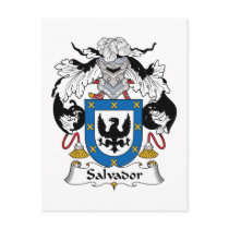 Salvador Family Crest postcards by coatsofarms Salvador Family Crest postcards