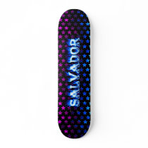 Salvador skateboard blue fire and flames design. by skatersollie Salvador skateboard blue fire and flames design.