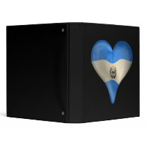 Salvadoran Flag In A Heart 3 Ring Binders