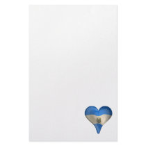 Salvadoran Flag In A Heart Customized Stationery