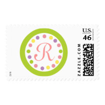 Samantha Brooke Lime Pink Monogram Postage