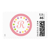 Samantha Brooke Pink Dots Monogram Postage