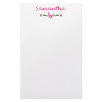Samantha (Pink Butterfly) Custom Stationery