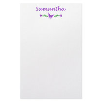 Samantha (Purple Butterfly) Customized Stationery