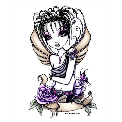 "Samantha" Tattooed Rose Fairy White Tank Top by mykajelina