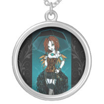 samara, steampunk, cyber, cybergoth, fairy, fantasy, industrial, gothic, goth, faery, fae, faerie, art, myka, jelina, Necklace with custom graphic design