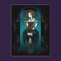 "Samara"  Steampunk Cyber Fairy Postcard postcards