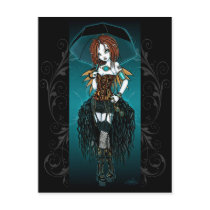 samara, steampunk, cyber, cybergoth, fairy, fantasy, industrial, gothic, goth, faery, fae, faerie, art, myka, jelina, faeries, nymphs, sprites, Postcard with custom graphic design