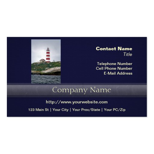 Sambro Island Lighthouse Business Card Template (front side)