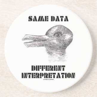 Same Data Different Interpretation (Duck Rabbit) Beverage Coaster