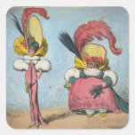Same Dress Two Women Square Stickers