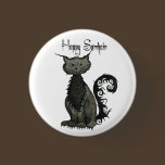 Samhain Black Cat Button buttons